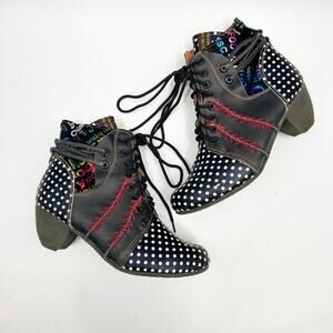 TMA Maia Polka Dot Ankle Boots Booties Sz 8.5 40